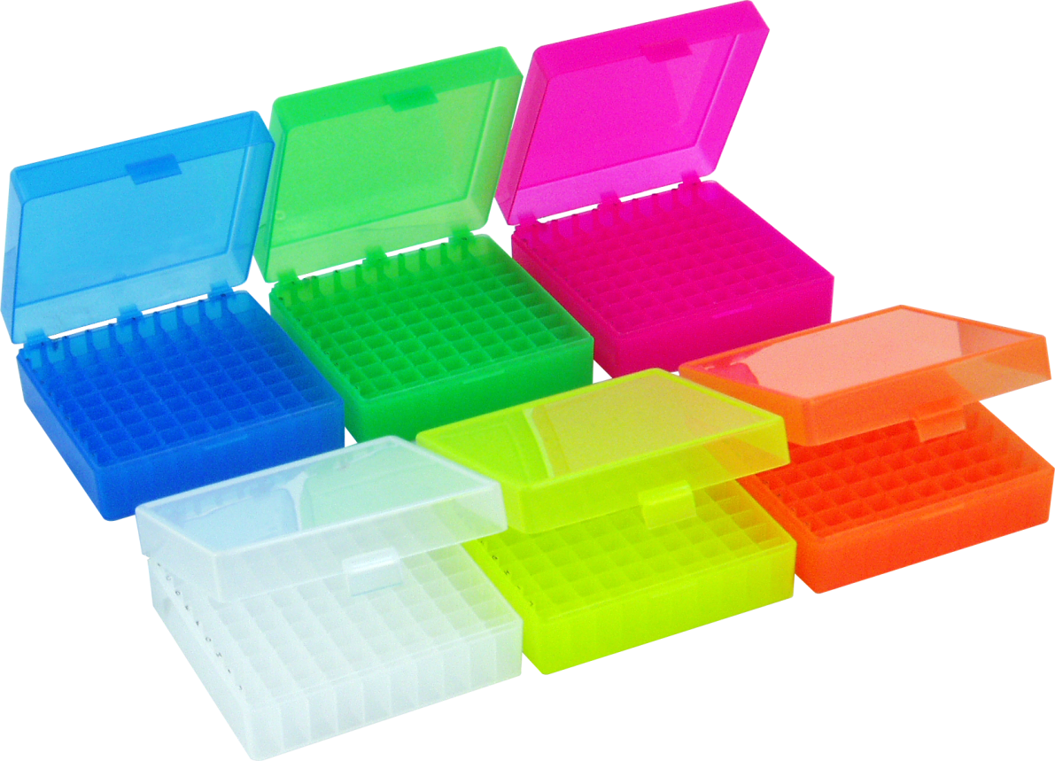 100-Cell Hinged Plastic Boxes